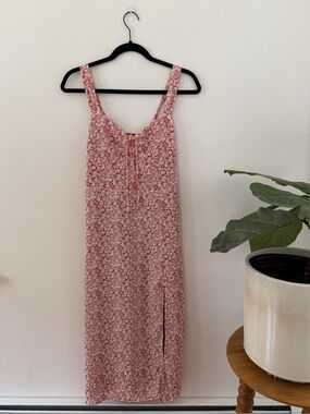 Abercrombie & Fitch Red Floral Wedding Guest Dress